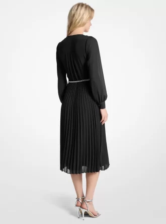 Rochie-cămașă plisată cu curea Georgette