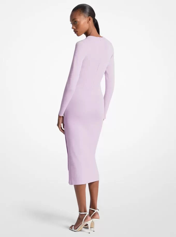 Rochie cu capse din amestec de viscoză Rochie cu capse din amestec de viscoză