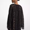 Rochie cu decolteu în V și dantelă florală, cu imprimeu de cordon Rochie cu decolteu în V și dantelă florală, cu imprimeu de cordon