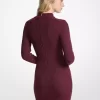 Rochie cu guler fals din lână elastică și nervuri