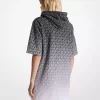 Rochie cu hanorac din bumbac și logo Ombré Signature
