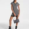 Rochie cu hanorac din jacquard cu logo MK2000