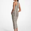 Rochie cu imprimeu șarpe din jerseu elastic cu spate scurt Rochie cu imprimeu șarpe din jerseu elastic cu spate scurt