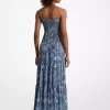 Rochie cu imprimeu floral din georgette și straturi smocked Rochie cu imprimeu floral din georgette și straturi smocked