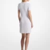 Rochie cu mânecă scurtă din tricot cu nervuri
