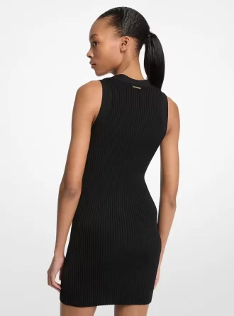 Rochie cu nervuri din amestec de viscoză