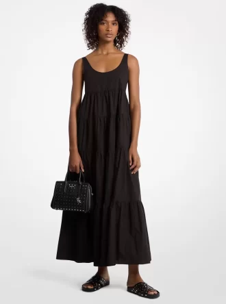 Rochie cu straturi din bumbac elastic
