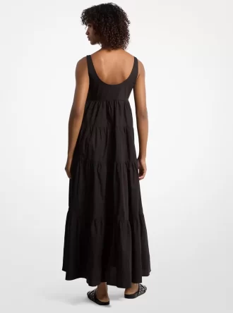 Rochie cu straturi din bumbac elastic
