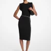 Rochie din jerseu mat elastic cu curea