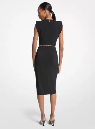 Rochie din jerseu mat elastic cu curea