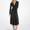 Rochie din jerseu mat elastic, cu pliuri