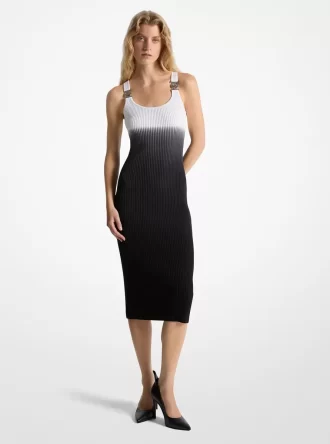 Rochie din viscoză elastică cu nervuri degradate