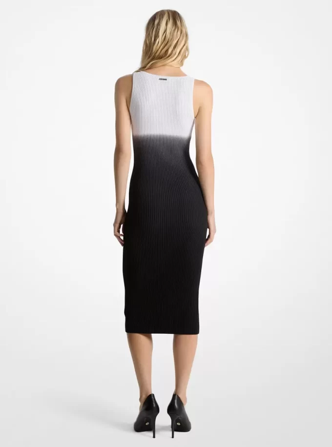 Rochie din viscoză elastică cu nervuri degradate Rochie din viscoză elastică cu nervuri degradate
