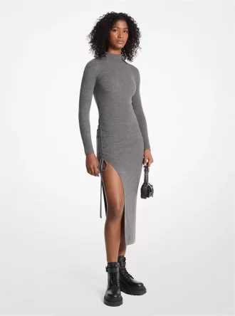 Rochie elastică din lână pliată