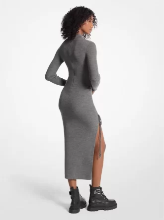 Rochie elastică din lână pliată