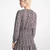Rochie Georgette cu imprimeu de șarpe și smocked Rochie Georgette cu imprimeu de șarpe și smocked