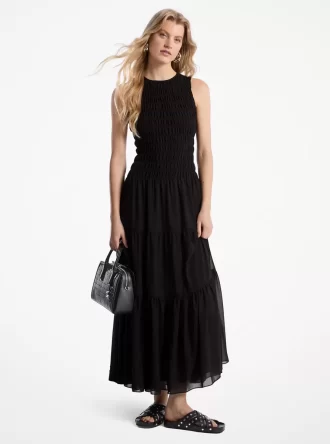 Rochie Georgette cu imprimeu smocked