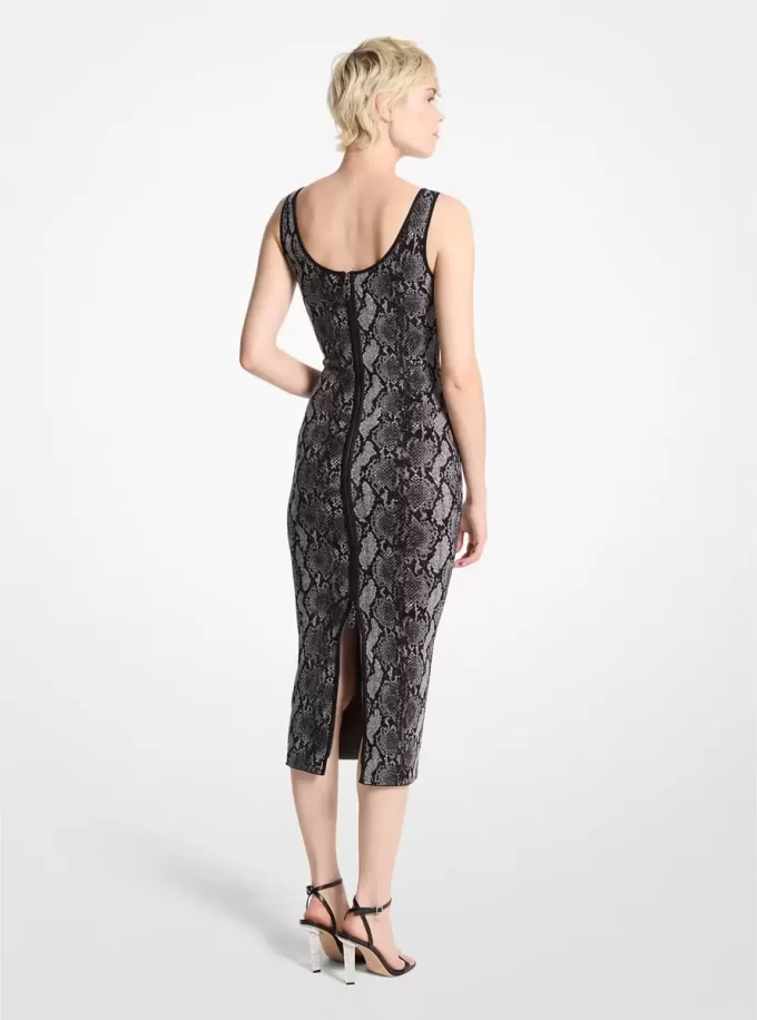 Rochie jacquard cu imprimeu de șarpe Rochie jacquard cu imprimeu de șarpe