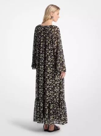 Rochie maxi cu imprimeu georgetă florală