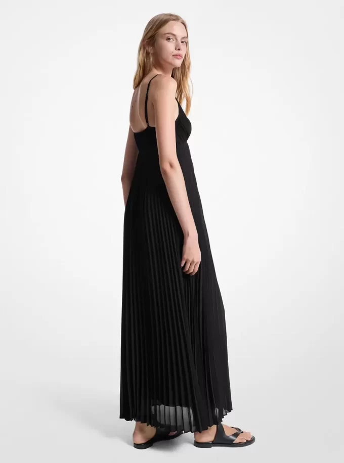 Rochie maxi plisată din Georgette Rochie maxi plisată din Georgette