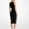Rochie midi cu bandă elastică și logo Rochie midi cu bandă elastică și logo