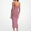 Rochie midi cu dungi din amestec de viscoză elastică Rochie midi cu dungi din amestec de viscoză elastică