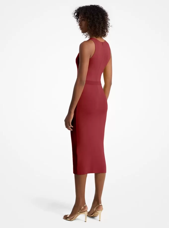 Rochie midi cu imprimeu floral din amestec de viscoză elastică