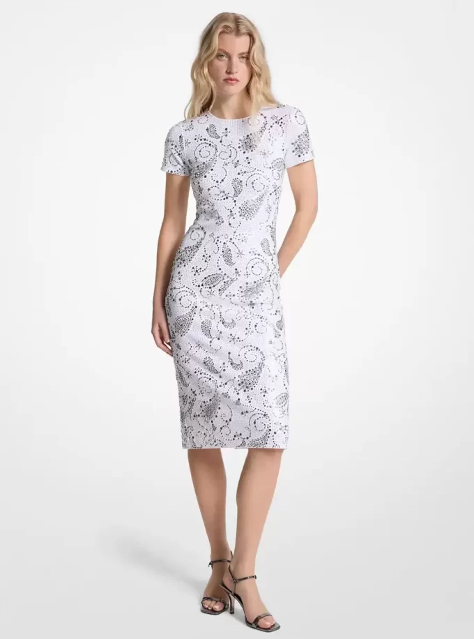Rochie midi cu imprimeu paisley și imprimeu scuba Rochie midi cu imprimeu paisley și imprimeu scuba
