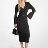 Rochie midi din amestec de lână cu curea Rochie midi din amestec de lână cu curea