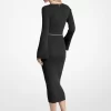 Rochie midi din amestec de lână cu curea Rochie midi din amestec de lână cu curea