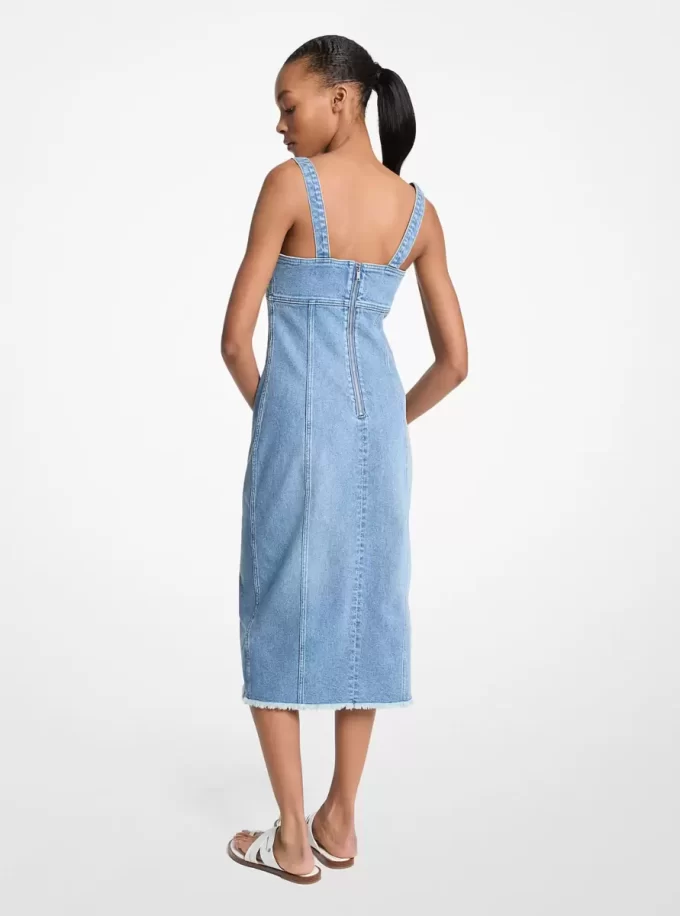 Rochie midi din denim zdrențuit Rochie midi din denim zdrențuit
