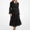 Rochie midi din Georgette cu volane