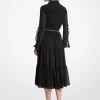 Rochie midi din Georgette cu volane