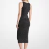 Rochie midi din jacquard cu logo metalic Rochie midi din jacquard cu logo metalic