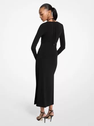Rochie midi din jerseu mat elastic