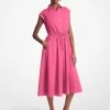 Rochie midi din poplin elastic din bumbac