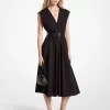 Rochie midi din poplin elastic din bumbac organic Rochie midi din poplin elastic din bumbac organic