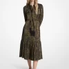 Rochie midi din satin cu imprimeu paisley și guler nou