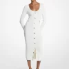 Rochie midi din viscoză elastică cu nervuri Rochie midi din viscoză elastică cu nervuri