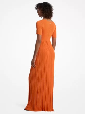 Rochie midi tricotată elastică cu nervuri