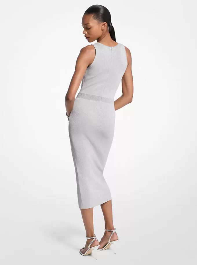 Rochie midi tricotată metalică Rochie midi tricotată metalică