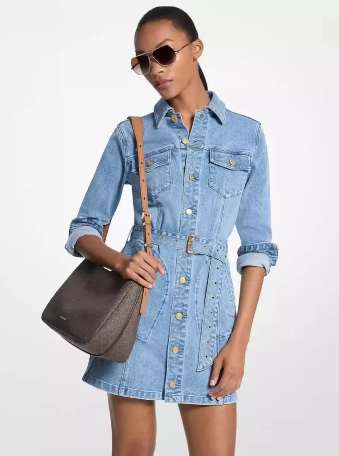Rochie mini cu curea din denim