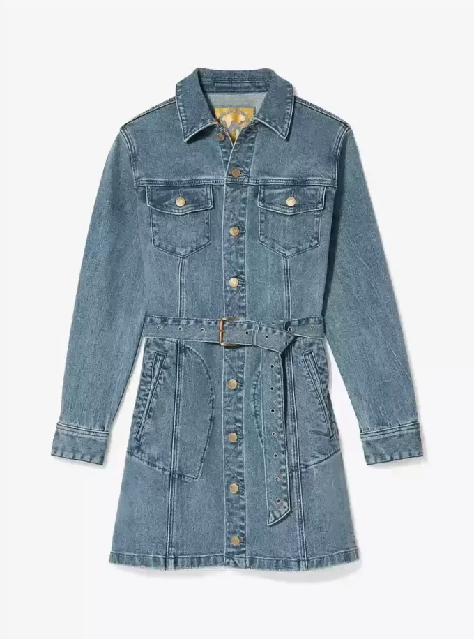 Rochie mini cu curea din denim