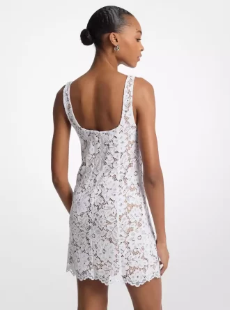 Rochie mini cu imprimeu floral și dantelă