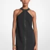 Rochie mini cu imprimeu halter din crep elastic Rochie mini cu imprimeu halter din crep elastic