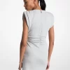 Rochie mini din amestec de bumbac, cu pliuri Rochie mini din amestec de bumbac, cu pliuri