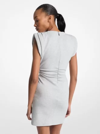 Rochie mini din amestec de bumbac, cu pliuri