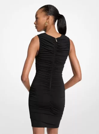 Rochie mini din jerseu, elastic, cu volan