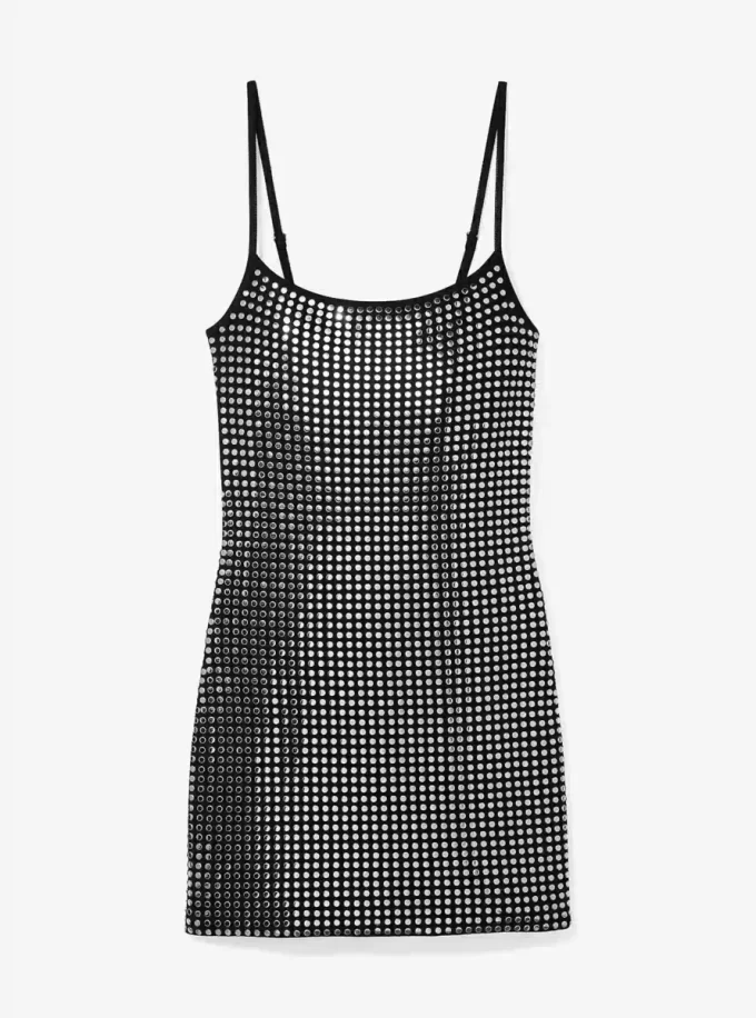 Rochie mini din viscoză elastică cu ținte