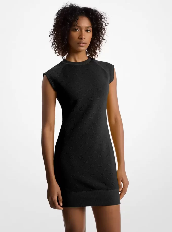 Rochie pulover jacquard cu mâneci raglan și logo Rochie pulover jacquard cu mâneci raglan și logo